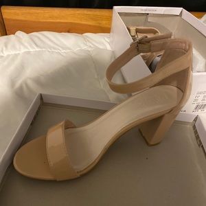 Nude Ankle Belt Heels size 8.5